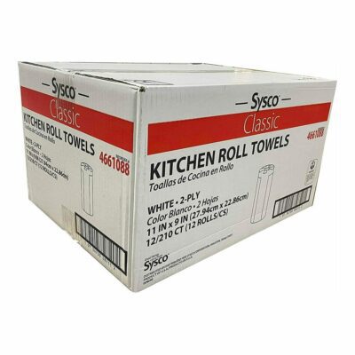 WHITE 2-PLY PAPER TOWELS CASE OF 12 210-SHEET ROLLS