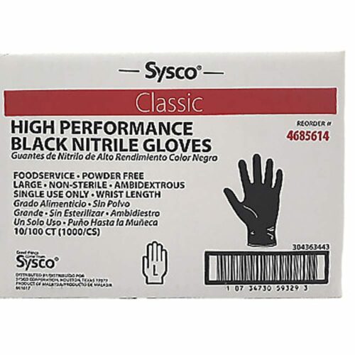 BLACK POWDER-FREE NITRILE GLOVE SIZE L - 5 MIL 100/BOX