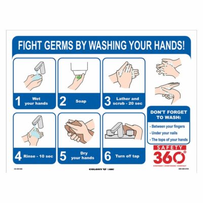 SAFETY 360 18 X24  FIGHT GERMS BY WASHING YOUR HANDS