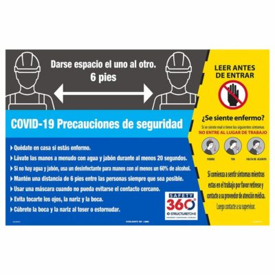 SAFETY 360 24 X36  SPANISH GIVE EACH OTHER SPACE